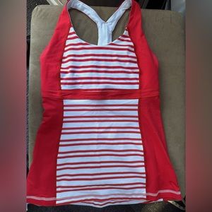 Lululemon athletic top. Red and white. Size 6